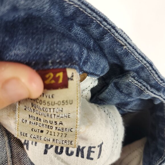 7 Jeans 7 For All Mankind Womens Blue Wash A Pocket Boot Cut Jeans Sz 27 - Picture 16 of 16